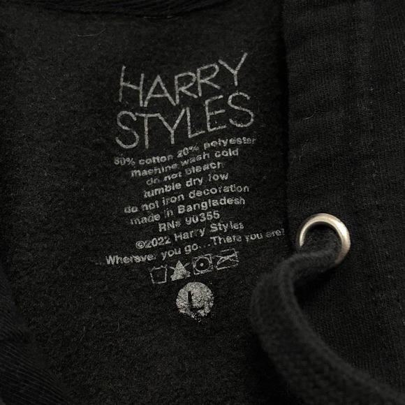 Harry Styles Harrys House Black Graphic Hoodie Sweatshirt Large 2022 Tour Merch - Picture 4 of 5